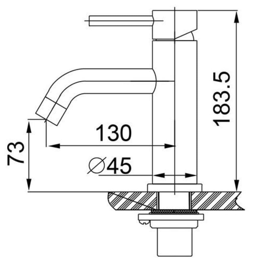 Wiesbaden 304-Grant RVS wastafelmengkraan