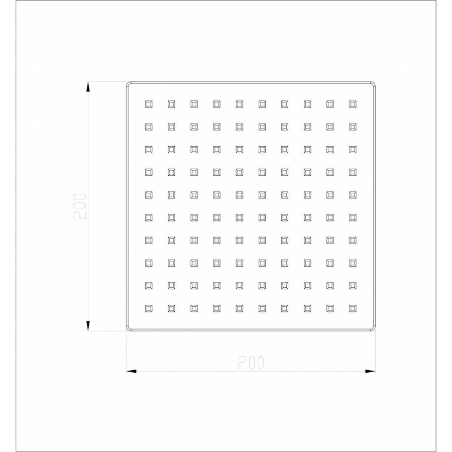 Wiesbaden UFO Luxe hoofddouche vierkant 20cm ultra plat RVS