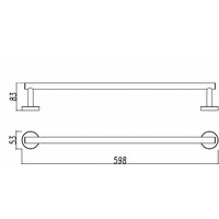Wiesbaden 304-handdoekrek enkel 60cm RVS