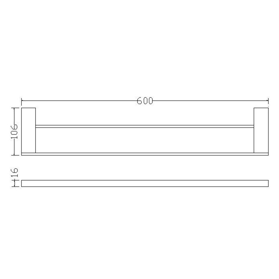 Wiesbaden Eris dubbele handdoekrek 60cm chroom