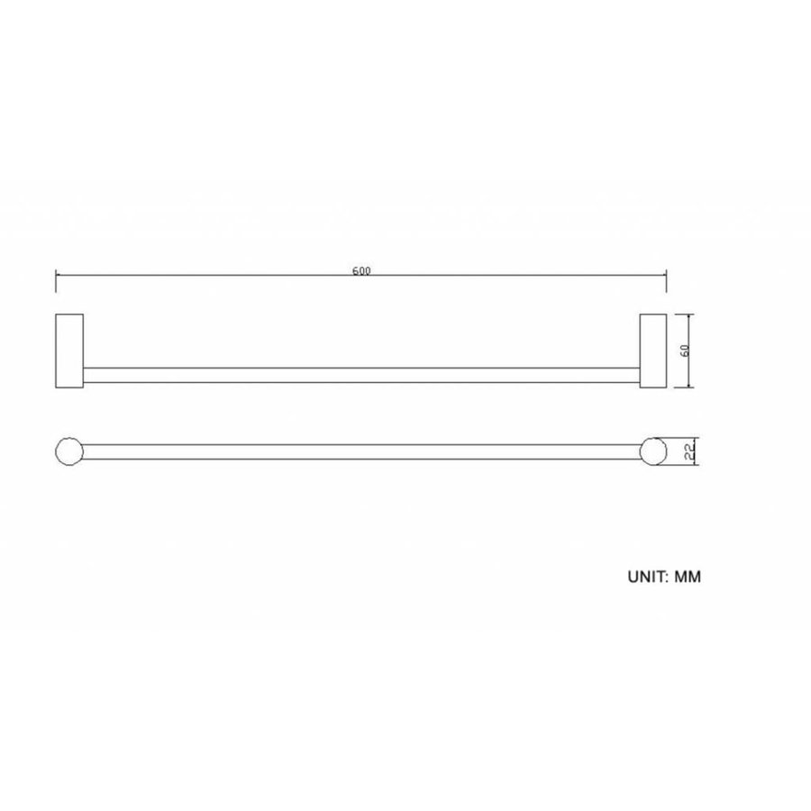 Wiesbaden Ida enkele handdoekrek 60cm chroom