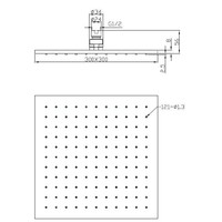 Wiesbaden luxe mess.hoofddouche vierkant 300mmx8mm mat-zwart