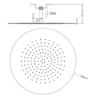 Wiesbaden UFO inbouw-hoofddouche plafond rond 50x2cm chroom