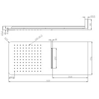 Wiesbaden luxe vierkante wand-hoofddouche+waterval 600x25 chr