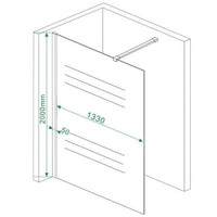 Inloopdouche Met Muurprofiel 140X200 Cm En 8 Mm Nano Anti Kalk Glas