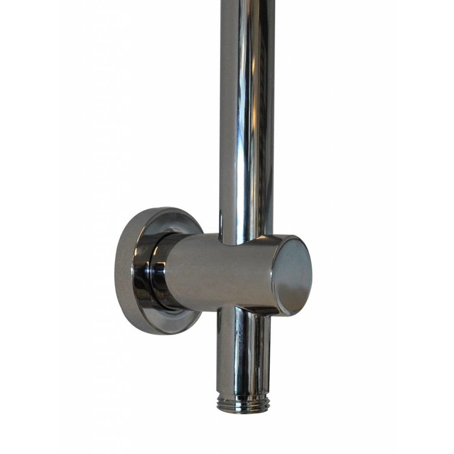 Wiesbaden chroom glijstang met wateruitgang rond 660mm