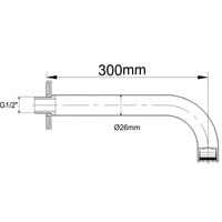 Wiesbaden inbouw-uitloop rond 30cm 1/2'' chroom