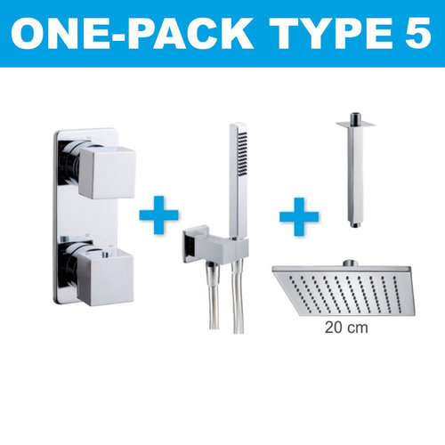 Wiesbaden one-pack inbouwthermostaatset vierk.type 5 (20cm) 