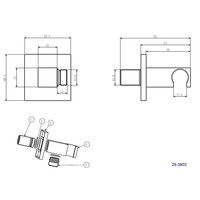 Wiesbaden one-pack inbouwthermostaatset vierk.type 5 (20cm)