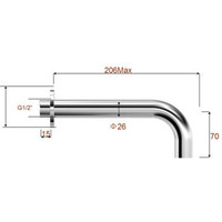 Wiesbaden inbouw-uitloop rond 20cm 1/2'' chroom