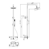 Wiesbaden Cross douche-opbouwset + therm. mengkraan chroom