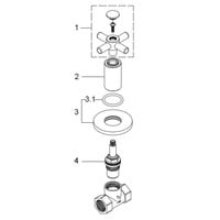 Wiesbaden Cross inbouw stopkraan 1/2'' chroom