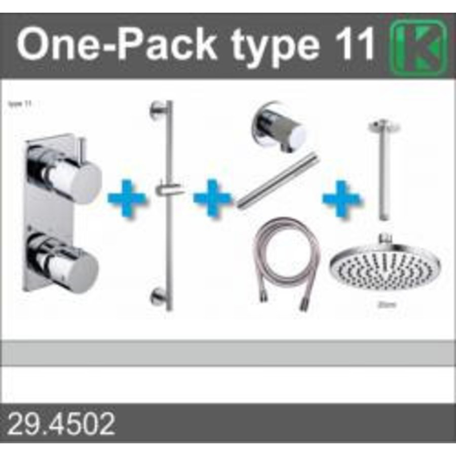 Wiesbaden one-pack inbouwthermostaatset type 11 (20cm)