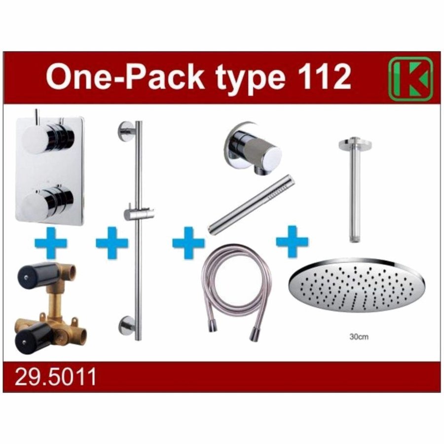 Wiesbaden one-pack inbouwthermostaatset type 112 (30cm)