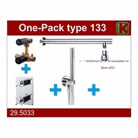 Thermostatische Inbouw Regendouche Set Wiesbaden Type 133 Wanddarm Ufo 30 cm Rond incl. Inbouwdeel