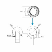 Wiesbaden Rozet 75mm tbv Kraangedeelte 29.2151 Mat Zwart