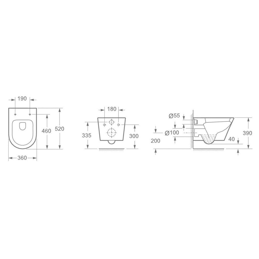 Wiesbaden Vesta wandcloset met flatline 2.0 zitting wit