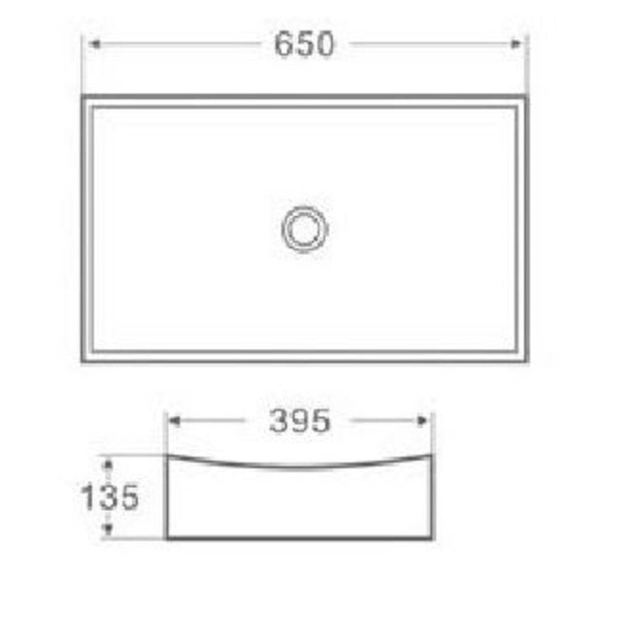 Wiesbaden Slide opzetwastafel 655x395x135mm