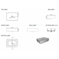 Wiesbaden Link opzetwastafel rechthoek 350x500x145 zwart