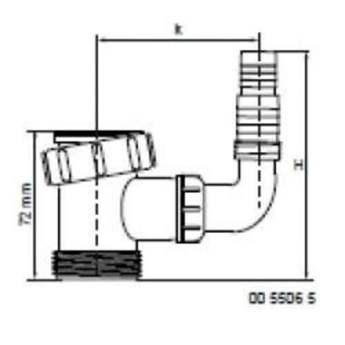 Mcalpine 5506 t-stuk tbv was-& afwas. + haakse slangtule 