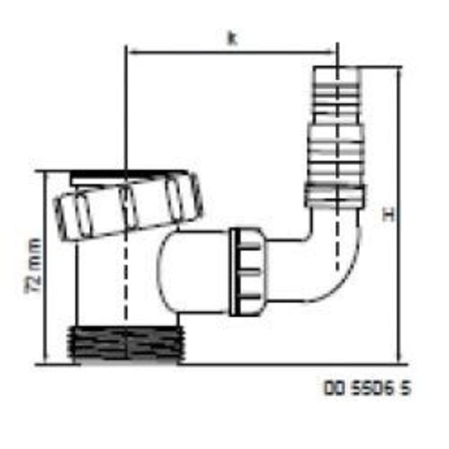 Mcalpine 5506 t-stuk tbv was-& afwas. + haakse slangtule