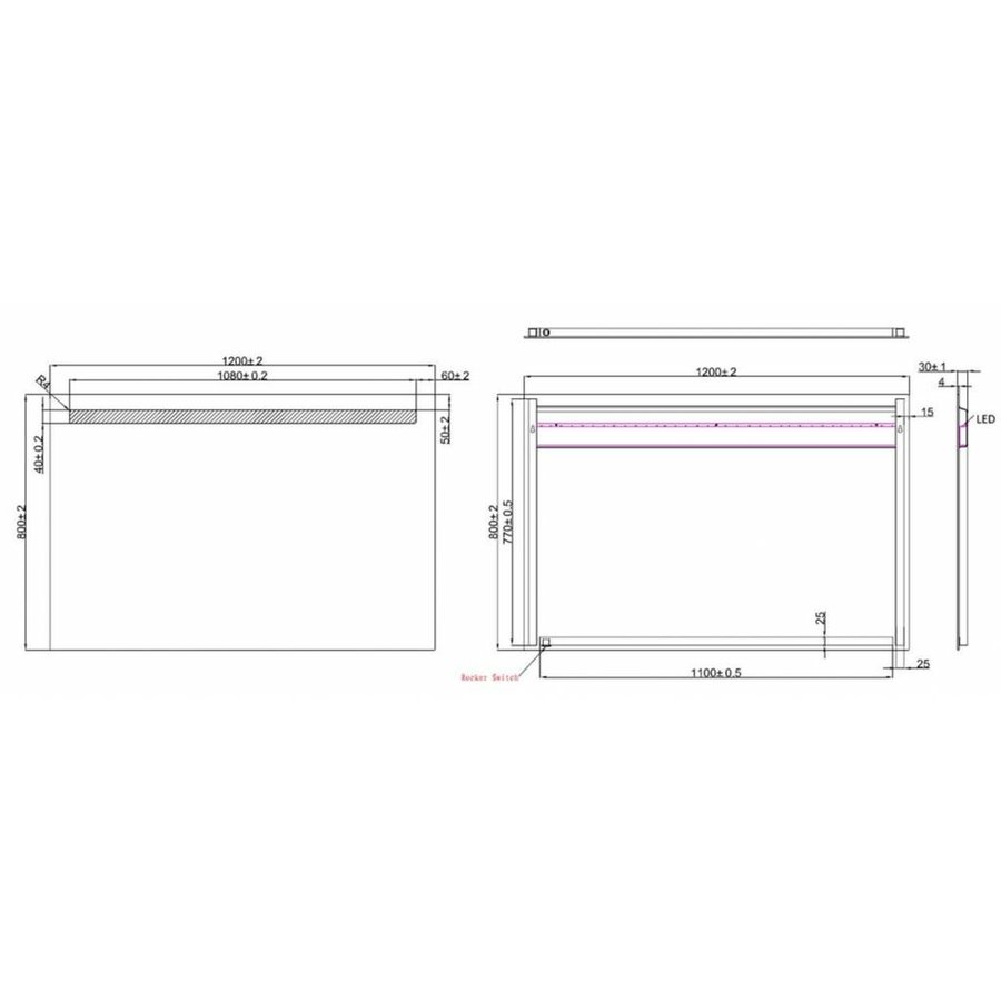 Wiesbaden Tigris spiegel met led verlichting 1200x800