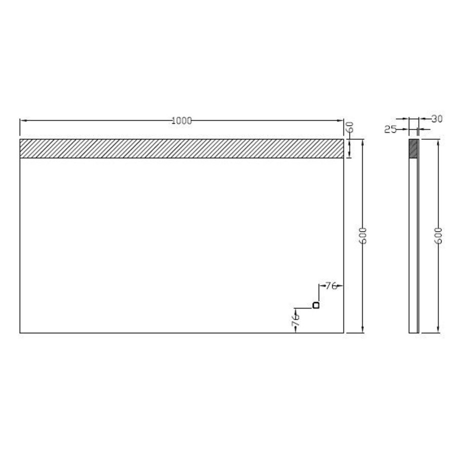 Wiesbaden Single dimbare LED condensvrije spiegel 1000x600