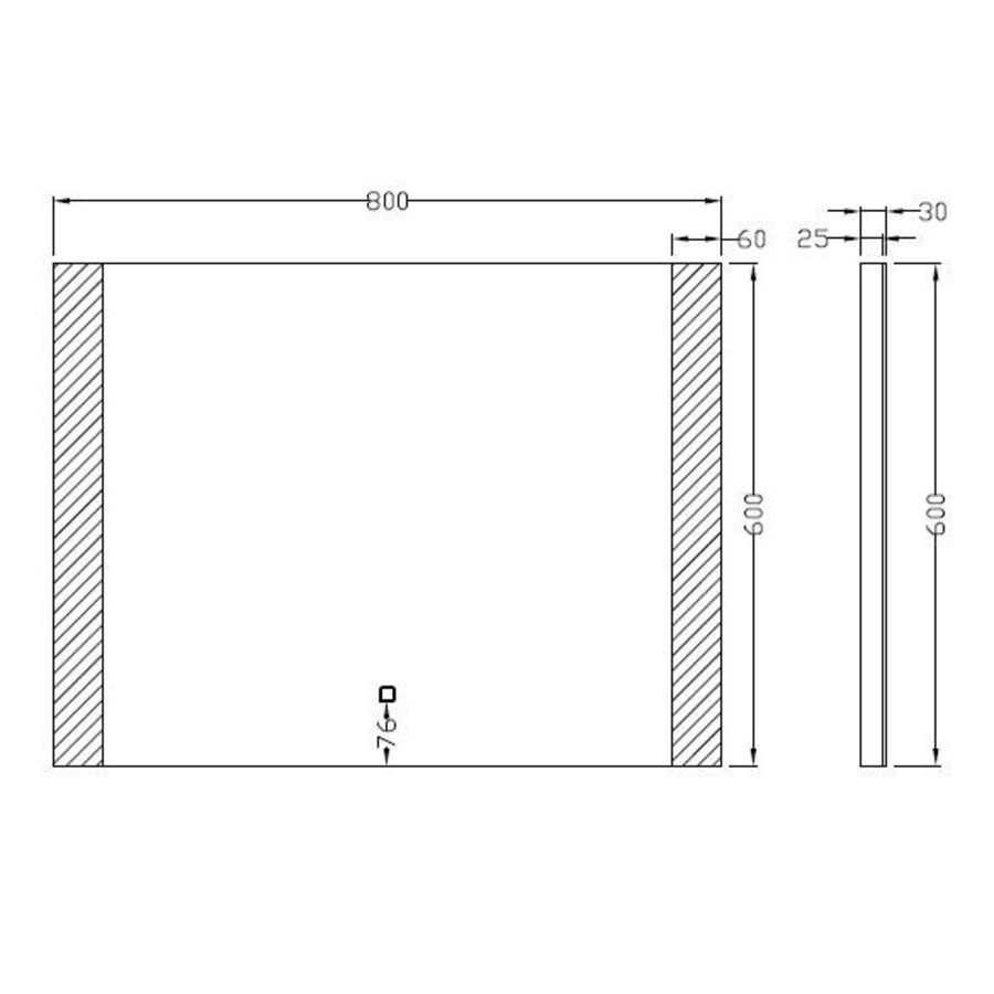 Wiesbaden Sunny dimbare LED condensvrije spiegel 800x600