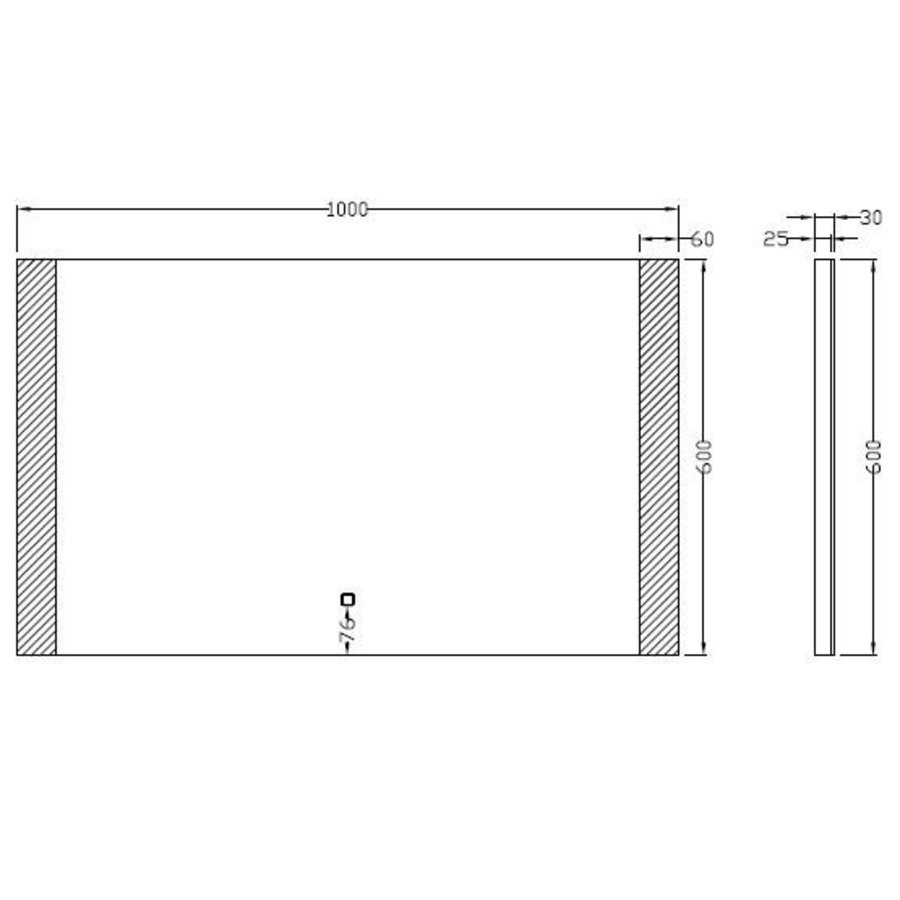 Wiesbaden Sunny dimbare LED condensvrije spiegel 1000x600