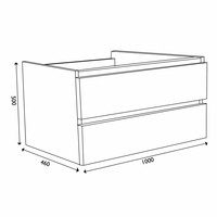 Wiesbaden Vision onderkast+2 laden 100x46 wit