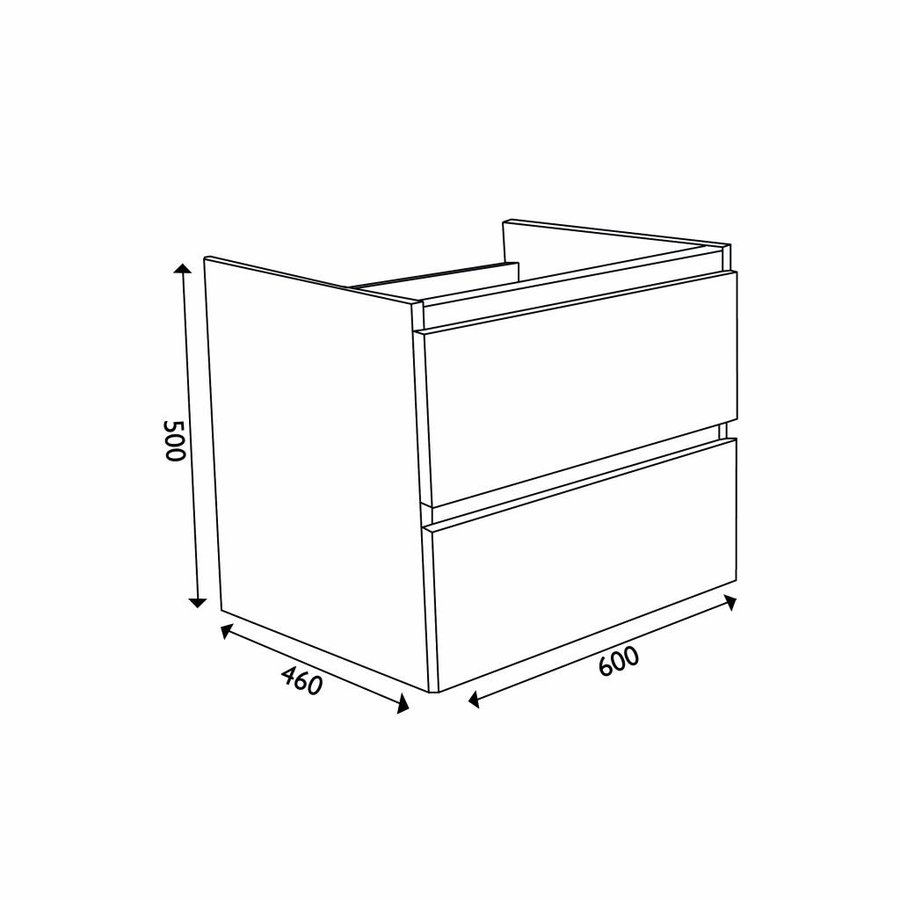 Wiesbaden Vision onderkast+2 laden 60x46 houtnerf grijs