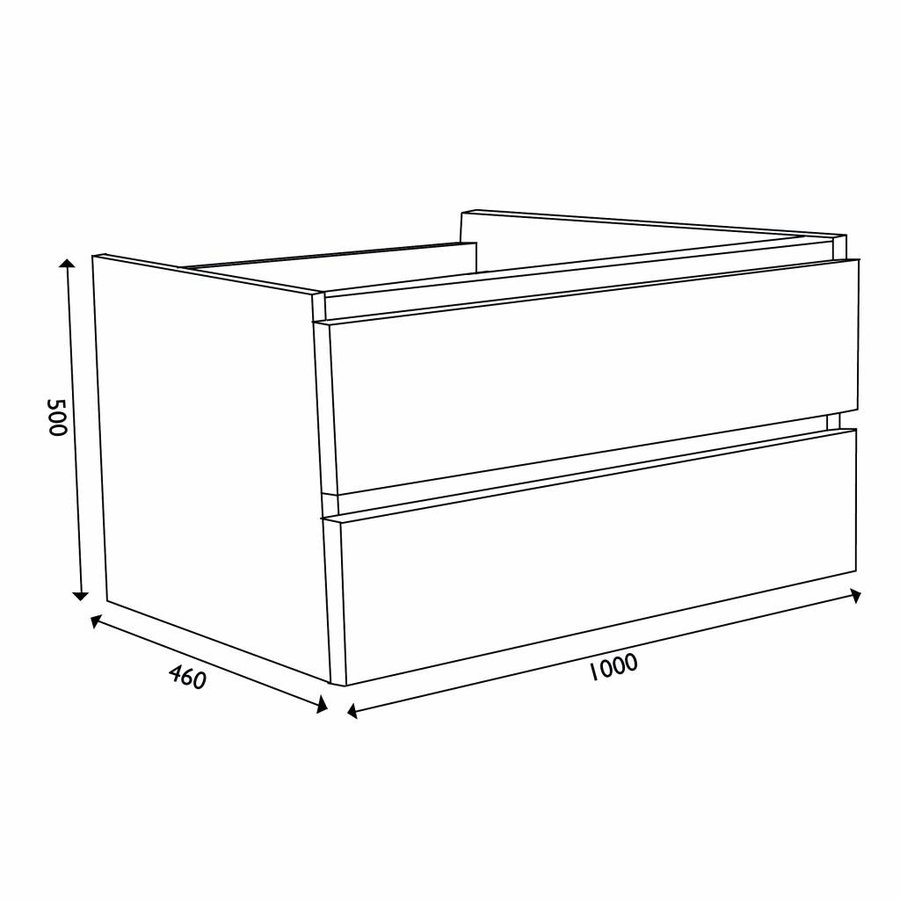 Wiesbaden Vision onderkast+2 laden 100x46 houtnerf grijs