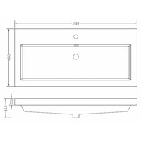 Wiesbaden Vision kunstmarmer wastafel 1 kraangat 100x46 wit