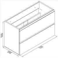 Wiesbaden onderkast 80cmx36cm zo.wastafel wit