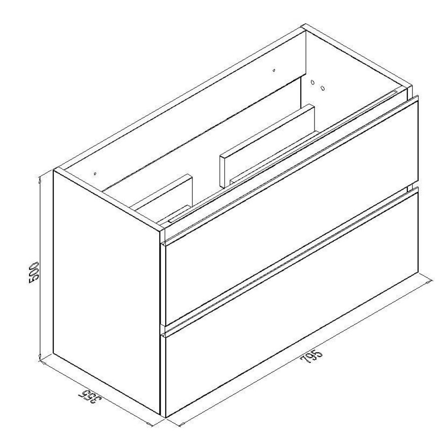 Wiesbaden onderkast 80cmx36cm zo.wastafel gl.grijs