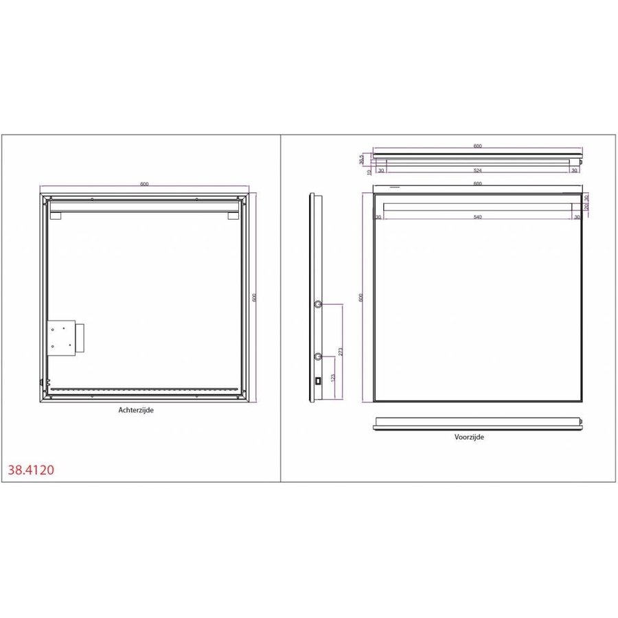 Wiesbaden Ambi One dimbare Led condensvrije spiegel 600x600