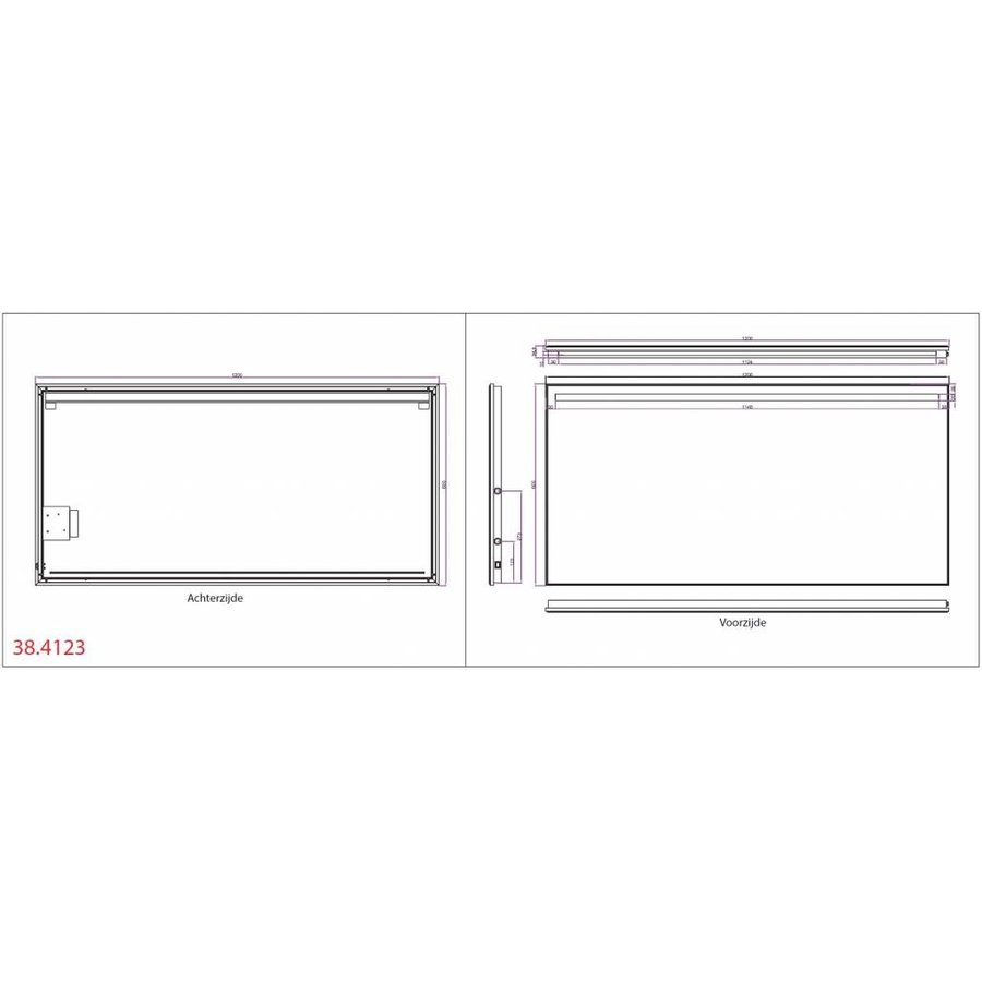 Wiesbaden Ambi One dimbare Led condensvrije spiegel 1200x600