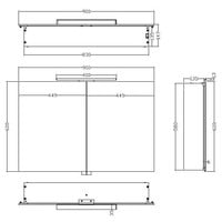 Wiesbaden Luxe spiegelkast +Led verlichting 90x60x14cm