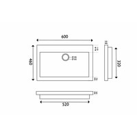 Wiesbaden hardstenen meubelwast. 60x46x5 zonder kr.gat