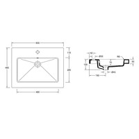 Wiesbaden keramische meubelwastafel  60x46 1 kr.gat