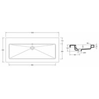 Wiesbaden keramische meubelwastafel  100x46 zonder kr.gat