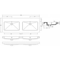 Wiesbaden keramische dub.meubelwastafel 120x46 zond. kr.gaten