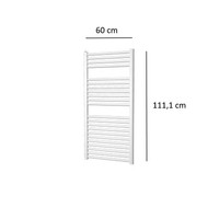 Designradiator Plieger Palermo 605 Watt Zijaansluiting 111,1x60 cm Wit