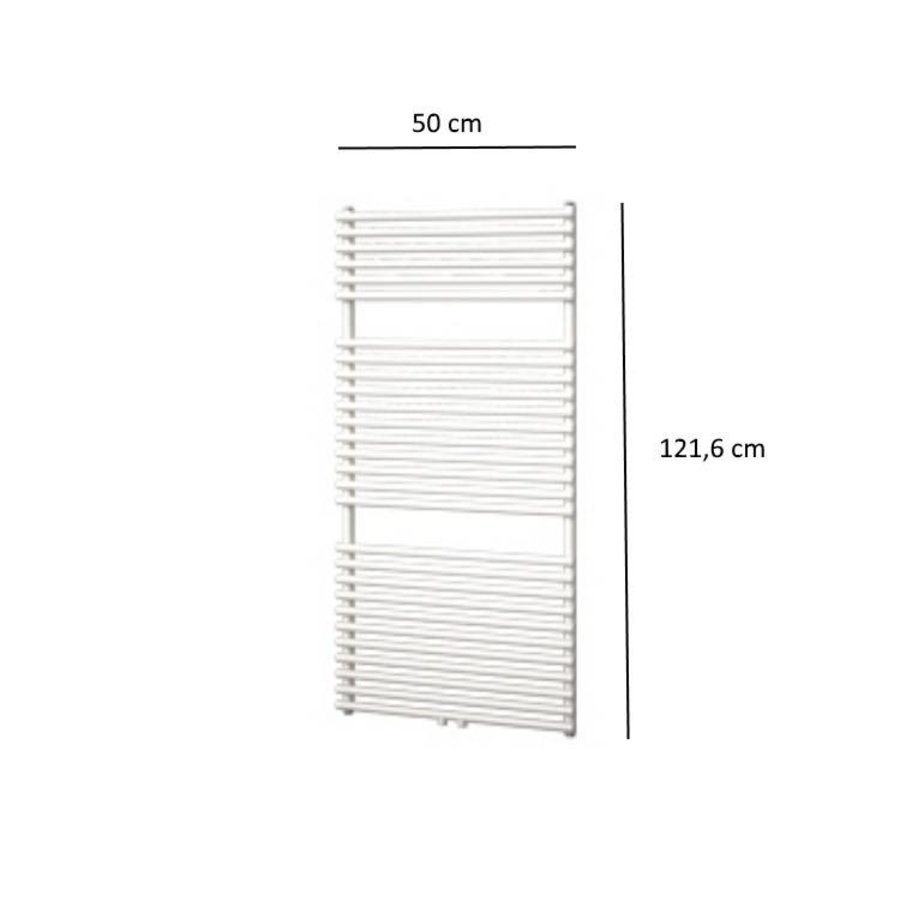 Designradiator Plieger Florian Enkel 646 Watt Middenaansluiting 121,6x50 cm Wit