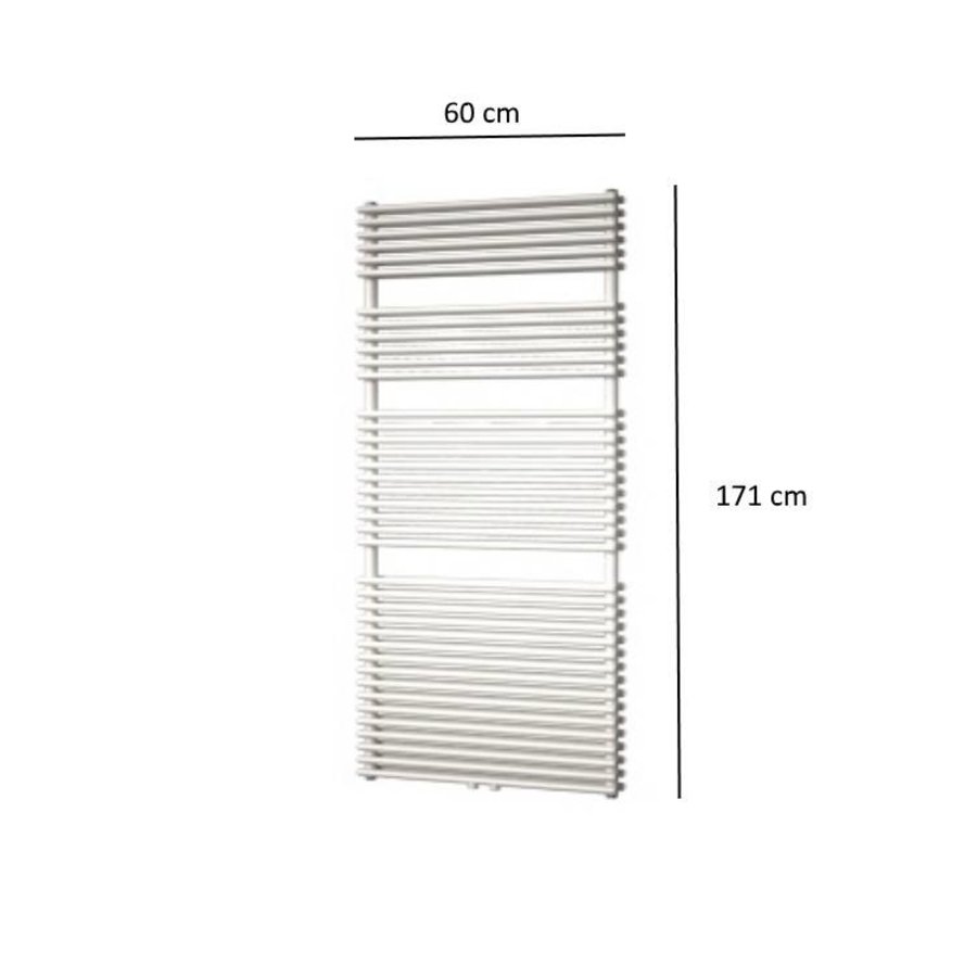 Designradiator Plieger Florian Dubbel 1366 Watt Middenaansluiting 171x60 cm Wit