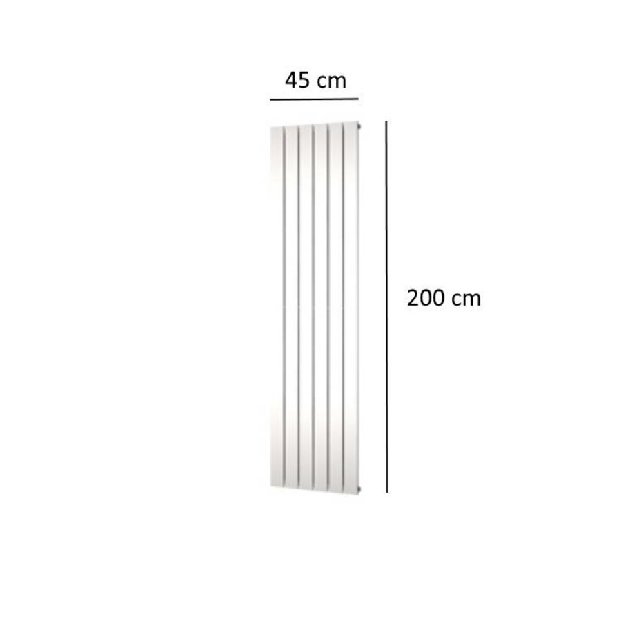 Designradiator Plieger Cavallino Retto Enkel 999 Watt Middenaansluiting 200x45 cm Wit