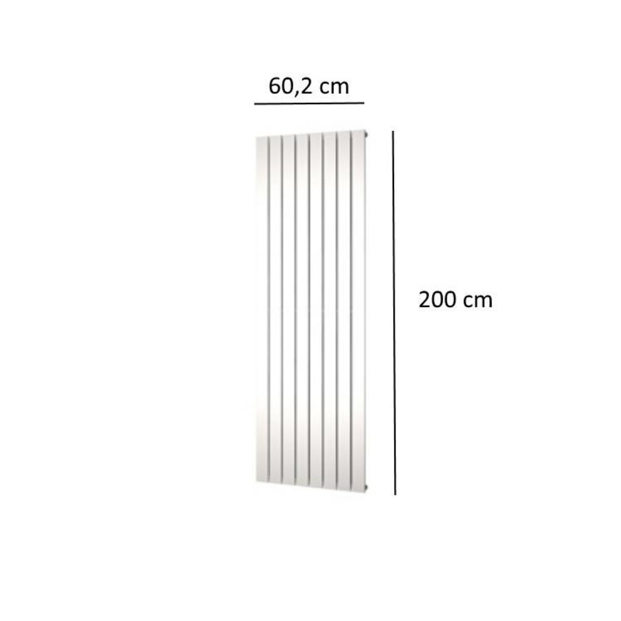 Designradiator Plieger Cavallino Retto Enkel 1332 Watt Middenaansluiting 200x60,2 cm Wit