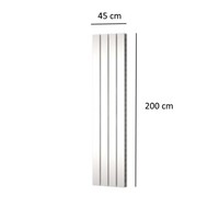 Designradiator Plieger Cavallino Retto Dubbel 1287 Watt Middenaansluiting 200x45 cm Wit