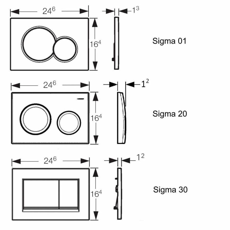 UP320 Toiletset 36 Aqua Splash Vesta Rimless Met Sigma Drukplaat