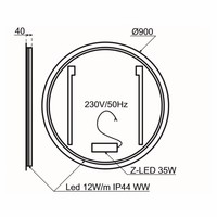 LED Spiegel Lanesto Cherchio Rond met Sensor 90 cm